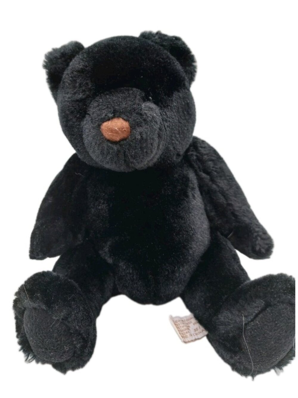 Velvete by Greek Black Teddy Bear Plush Stuffed Animal 8" Sitting